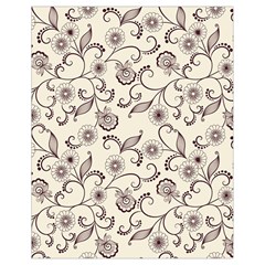 White And Brown Floral Wallpaper Flowers Background Pattern Drawstring Bag (small) by B30l