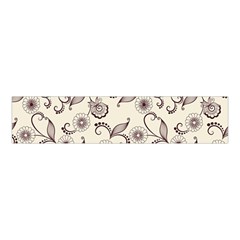 White And Brown Floral Wallpaper Flowers Background Pattern Velvet Scrunchie by B30l