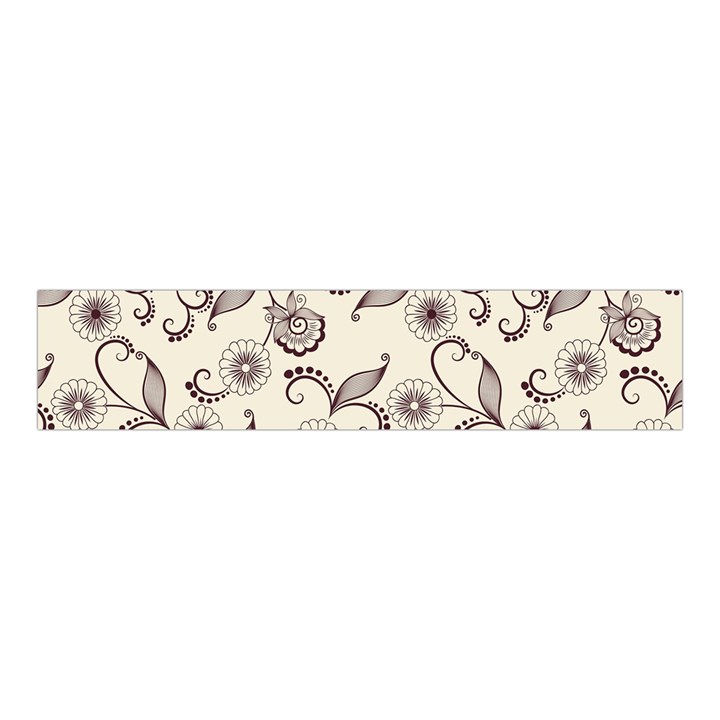 White And Brown Floral Wallpaper Flowers Background Pattern Velvet Scrunchie