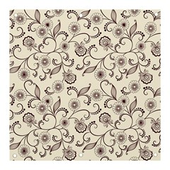 White And Brown Floral Wallpaper Flowers Background Pattern Banner And Sign 3  X 3  by B30l