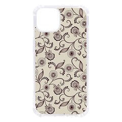 White And Brown Floral Wallpaper Flowers Background Pattern Iphone 13 Tpu Uv Print Case by B30l