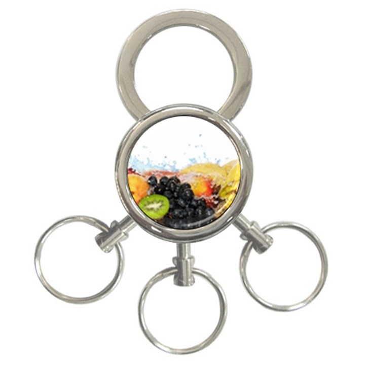 Variety Of Fruit Water Berry Food Splash Kiwi Grape 3-Ring Key Chain