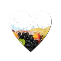 Variety Of Fruit Water Berry Food Splash Kiwi Grape Heart Magnet by B30l