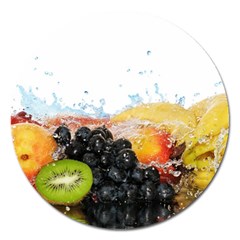 Variety Of Fruit Water Berry Food Splash Kiwi Grape Magnet 5  (round) by B30l