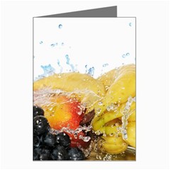 Variety Of Fruit Water Berry Food Splash Kiwi Grape Greeting Cards (pkg Of 8)