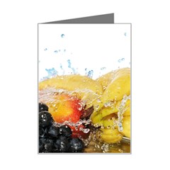 Variety Of Fruit Water Berry Food Splash Kiwi Grape Mini Greeting Card by B30l