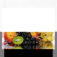 Variety Of Fruit Water Berry Food Splash Kiwi Grape Rectangular Jigsaw Puzzl by B30l