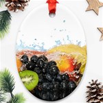 Variety Of Fruit Water Berry Food Splash Kiwi Grape Oval Ornament (Two Sides) Front