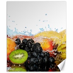 Variety Of Fruit Water Berry Food Splash Kiwi Grape Canvas 8  X 10  by B30l