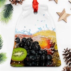 Variety Of Fruit Water Berry Food Splash Kiwi Grape Bell Ornament (two Sides)