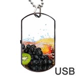 Variety Of Fruit Water Berry Food Splash Kiwi Grape Dog Tag USB Flash (One Side) Front