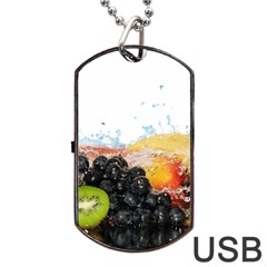 Variety Of Fruit Water Berry Food Splash Kiwi Grape Dog Tag Usb Flash (two Sides) by B30l