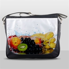 Variety Of Fruit Water Berry Food Splash Kiwi Grape Messenger Bag by B30l