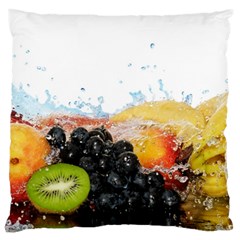 Variety Of Fruit Water Berry Food Splash Kiwi Grape Large Cushion Case (one Side) by B30l