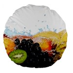 Variety Of Fruit Water Berry Food Splash Kiwi Grape Large 18  Premium Round Cushions Front