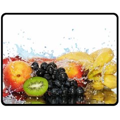 Variety Of Fruit Water Berry Food Splash Kiwi Grape Two Sides Fleece Blanket (medium) by B30l