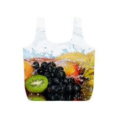 Variety Of Fruit Water Berry Food Splash Kiwi Grape Full Print Recycle Bag (s) by B30l