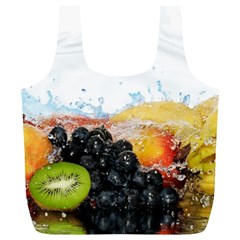 Variety Of Fruit Water Berry Food Splash Kiwi Grape Full Print Recycle Bag (xl) by B30l