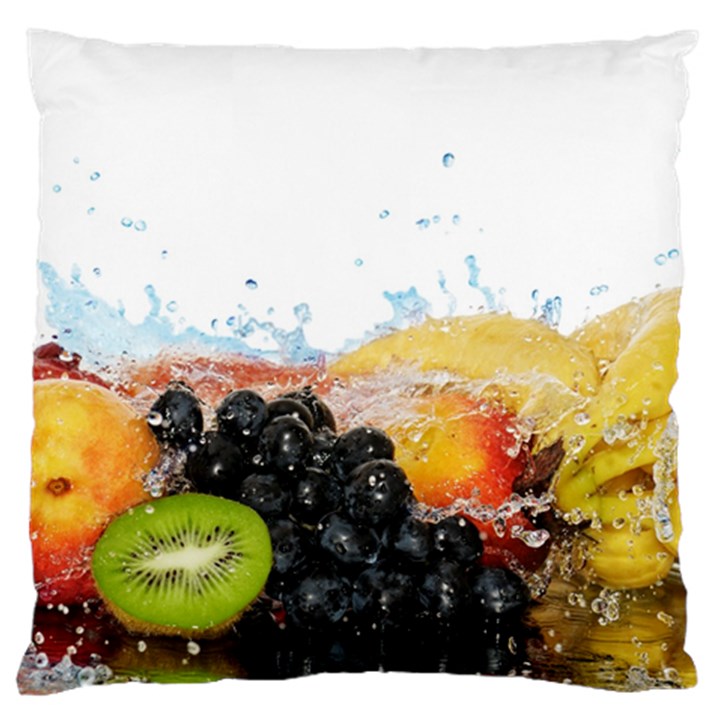 Variety Of Fruit Water Berry Food Splash Kiwi Grape Standard Premium Plush Fleece Cushion Case (One Side)