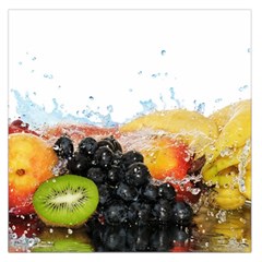 Variety Of Fruit Water Berry Food Splash Kiwi Grape Square Satin Scarf (36  X 36 ) by B30l