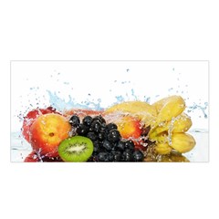 Variety Of Fruit Water Berry Food Splash Kiwi Grape Satin Shawl 45  X 80  by B30l