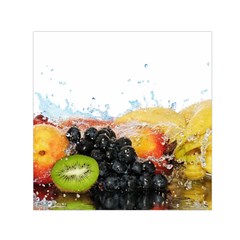 Variety Of Fruit Water Berry Food Splash Kiwi Grape Square Satin Scarf (30  X 30 ) by B30l