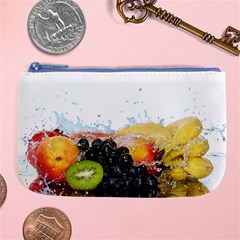 Variety Of Fruit Water Berry Food Splash Kiwi Grape Large Coin Purse by B30l