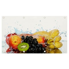 Variety Of Fruit Water Berry Food Splash Kiwi Grape Banner And Sign 7  X 4 