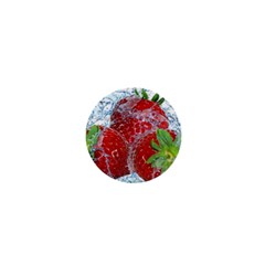 Red Strawberries Water Squirt Strawberry Fresh Splash Drops 1  Mini Buttons by B30l