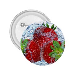 Red Strawberries Water Squirt Strawberry Fresh Splash Drops 2 25  Buttons by B30l