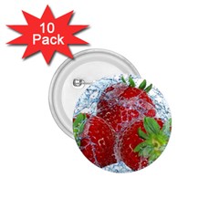 Red Strawberries Water Squirt Strawberry Fresh Splash Drops 1 75  Buttons (10 Pack) by B30l