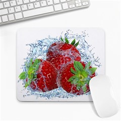 Red Strawberries Water Squirt Strawberry Fresh Splash Drops Large Mousepad by B30l