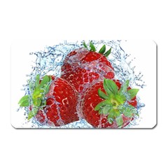 Red Strawberries Water Squirt Strawberry Fresh Splash Drops Magnet (rectangular) by B30l