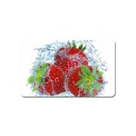 Red Strawberries Water Squirt Strawberry Fresh Splash Drops Magnet (Name Card) Front