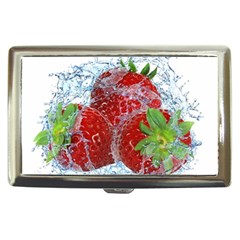 Red Strawberries Water Squirt Strawberry Fresh Splash Drops Cigarette Money Case by B30l