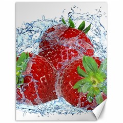 Red Strawberries Water Squirt Strawberry Fresh Splash Drops Canvas 12  X 16  by B30l