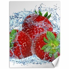 Red Strawberries Water Squirt Strawberry Fresh Splash Drops Canvas 36  X 48  by B30l