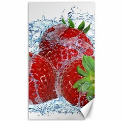 Red Strawberries Water Squirt Strawberry Fresh Splash Drops Canvas 40  X 72  by B30l