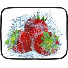 Red Strawberries Water Squirt Strawberry Fresh Splash Drops Fleece Blanket (mini) by B30l