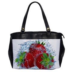 Red Strawberries Water Squirt Strawberry Fresh Splash Drops Oversize Office Handbag by B30l