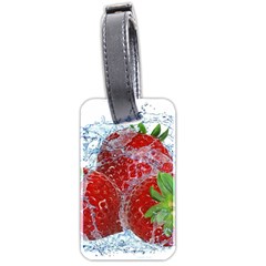 Red Strawberries Water Squirt Strawberry Fresh Splash Drops Luggage Tag (two Sides) by B30l