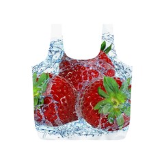 Red Strawberries Water Squirt Strawberry Fresh Splash Drops Full Print Recycle Bag (s) by B30l