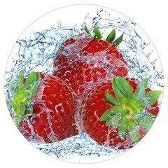 Red Strawberries Water Squirt Strawberry Fresh Splash Drops Round Trivet by B30l