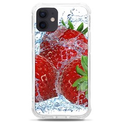 Red Strawberries Water Squirt Strawberry Fresh Splash Drops Iphone 12 Mini Tpu Uv Print Case	 by B30l