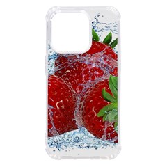 Red Strawberries Water Squirt Strawberry Fresh Splash Drops Iphone 14 Pro Tpu Uv Print Case by B30l