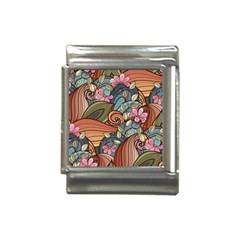 Multicolored Flower Decor Flowers Patterns Leaves Colorful Italian Charm (13mm) by B30l