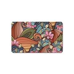 Multicolored Flower Decor Flowers Patterns Leaves Colorful Magnet (name Card) by B30l