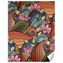 Multicolored Flower Decor Flowers Patterns Leaves Colorful Canvas 12  X 16  by B30l