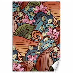 Multicolored Flower Decor Flowers Patterns Leaves Colorful Canvas 20  X 30  by B30l