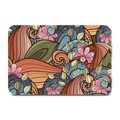 Multicolored Flower Decor Flowers Patterns Leaves Colorful Plate Mats